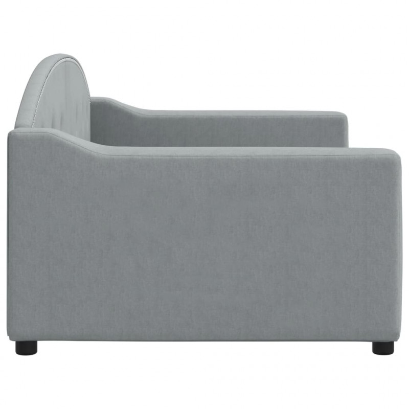 Sofa z funkcją spania, jasnoszara, 90x200 cm, obita tkaniną