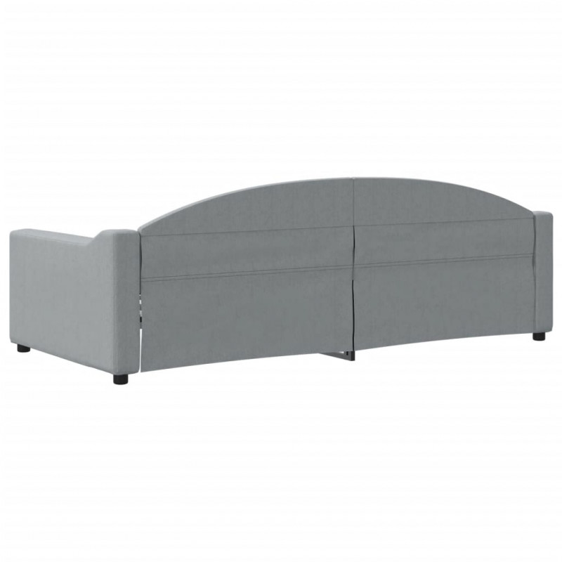 Sofa z funkcją spania, jasnoszara, 90x200 cm, obita tkaniną
