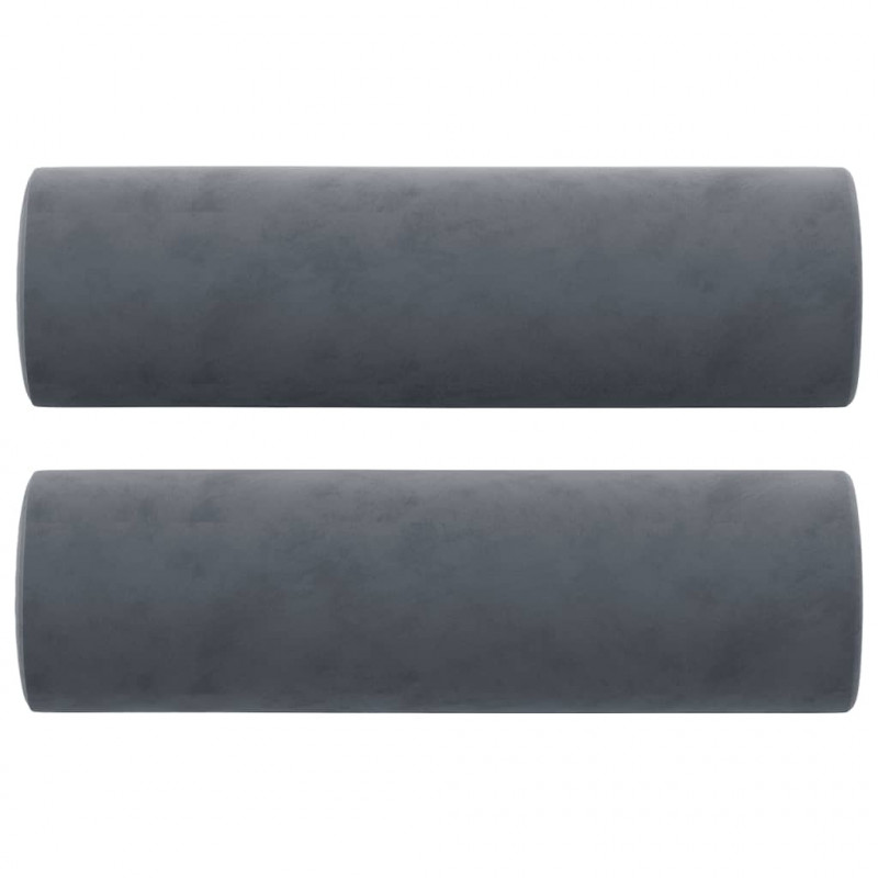 3-osobowa sofa z poduszkami, ciemnoszara, 180 cm, aksamit