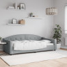 Sofa z funkcją spania, jasnoszara, 100x200 cm, obita tkaniną