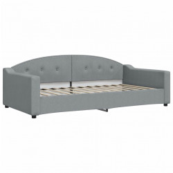 Sofa z funkcją spania, jasnoszara, 100x200 cm, obita tkaniną