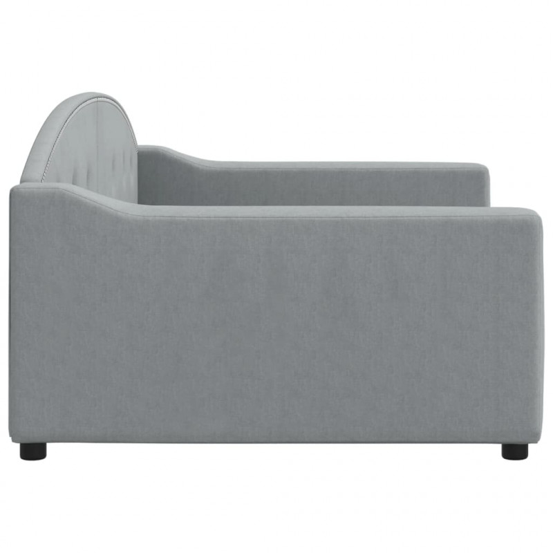 Sofa z funkcją spania, jasnoszara, 100x200 cm, obita tkaniną