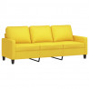 3-osobowa sofa z podnóżkiem, jasnożółty, 180 cm, tkaniną