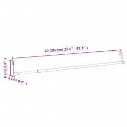 Karnisze, 2 szt., biało-srebrne, 60-105 cm, aluminium