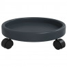 Podstawki pod donicę, z kółkami, 2 szt., szare, 34 cm, 35 kg
