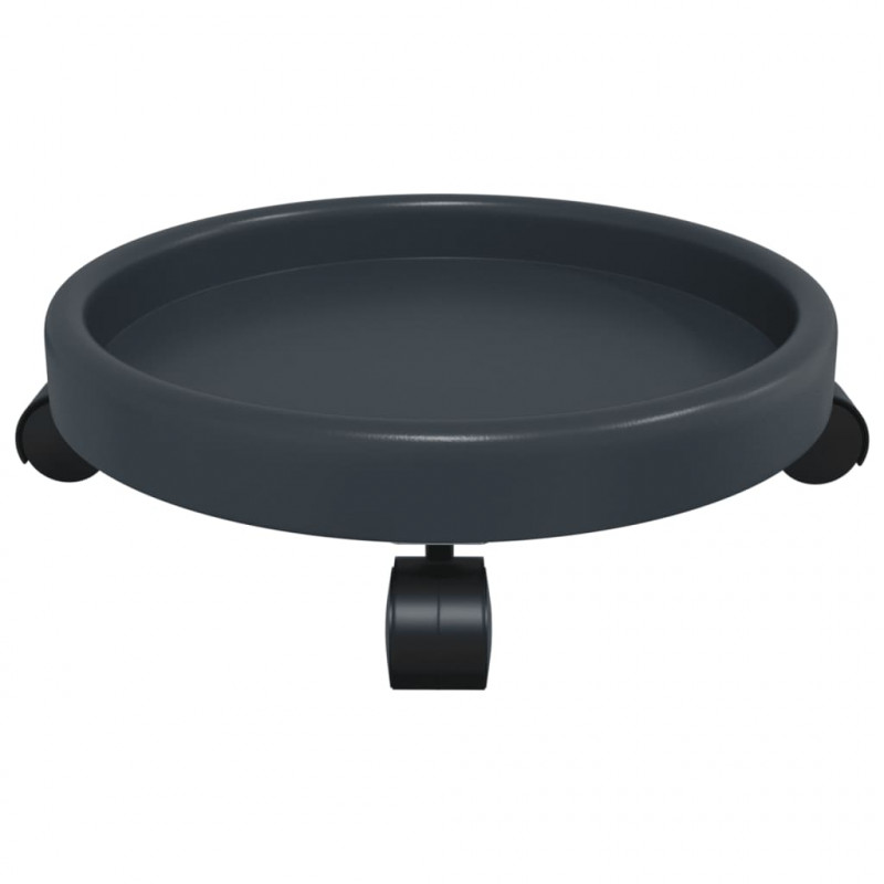 Podstawki pod donicę, z kółkami, 2 szt., szare, 34 cm, 35 kg