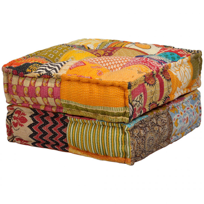 Puf modułowy, 2-osobowy, patchwork, tkanina