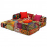 Puf modułowy, 3-osobowy, patchwork, tkanina
