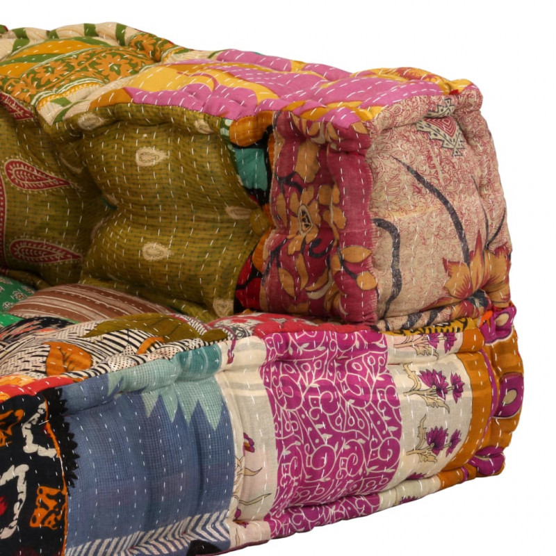 Puf modułowy, 2-osobowy, patchwork, tkanina
