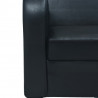 Sofa 3-osobowa, sztuczna skóra, czarna