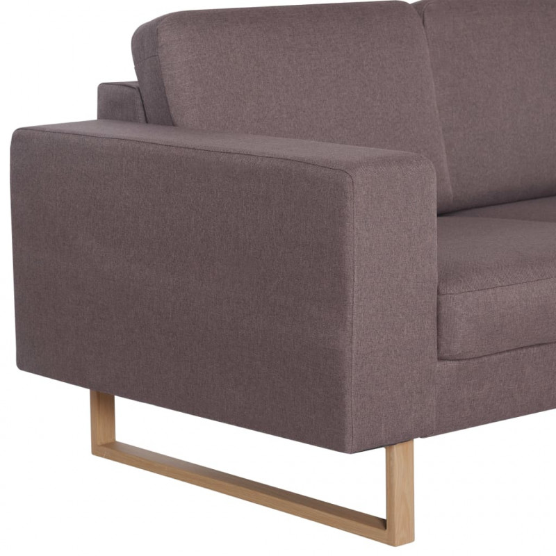 Sofa 2-osobowa, tapicerowana tkaniną, taupe