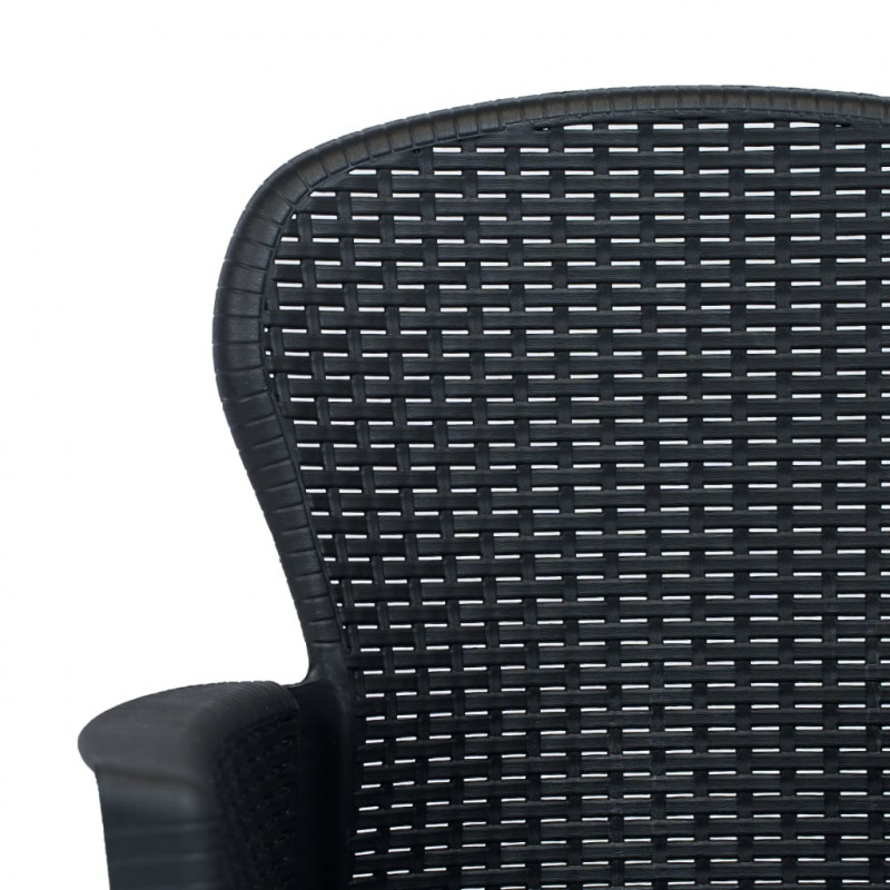 7-częściowy zestaw mebli ogrodowych z plastiku, antracytowy