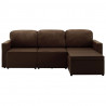 3-osobowa, rozkładana sofa modułowa, brązowa, sztuczna skóra
