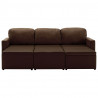 3-osobowa, rozkładana sofa modułowa, brązowa, sztuczna skóra