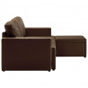 3-osobowa, rozkładana sofa modułowa, brązowa, sztuczna skóra