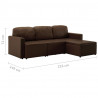 3-osobowa, rozkładana sofa modułowa, brązowa, sztuczna skóra