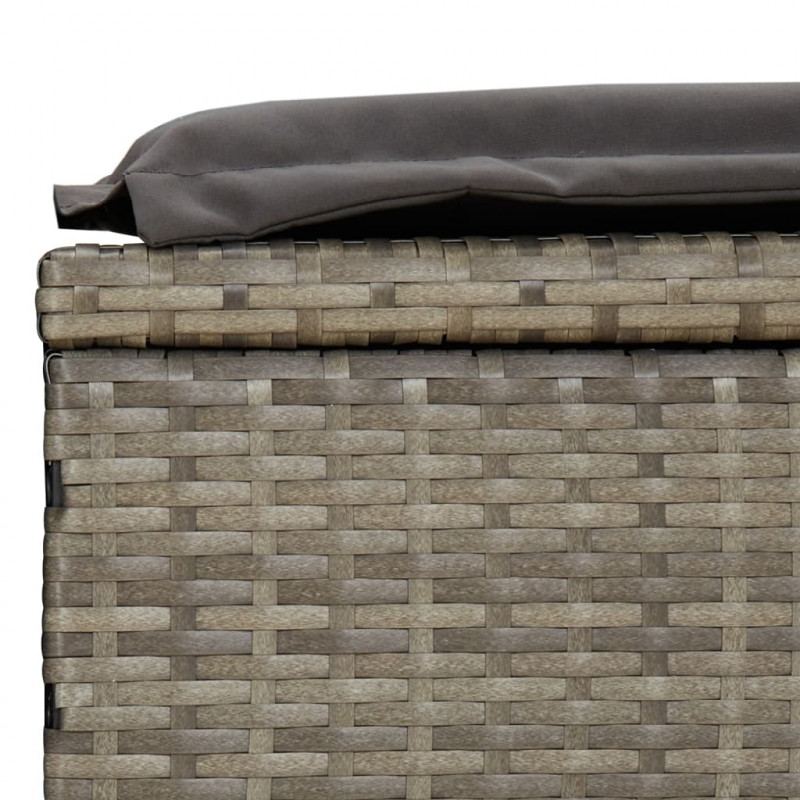 Leżak z półokrągłym daszkiem, szary, 211x57x140 cm, rattan PE