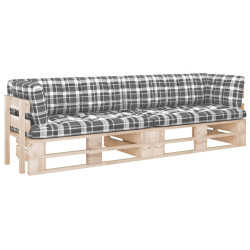 Sofa 2-os. z palet, z poduszkami, impregnowane drewno sosnowe