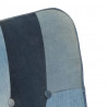 Fotel bujany z podnóżkiem, niebieski, jeansowy patchwork