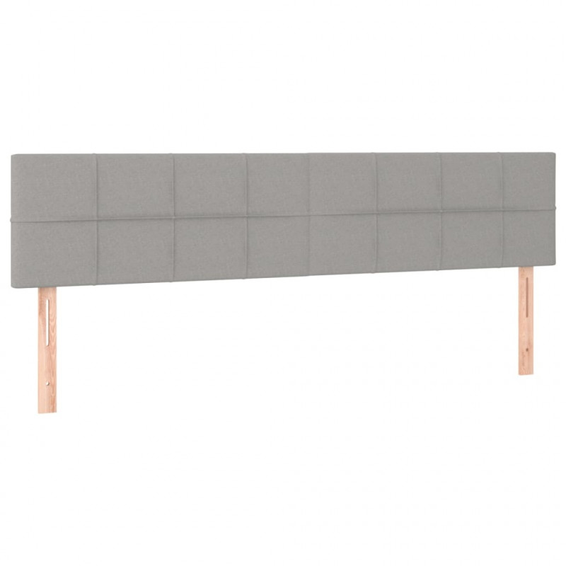Zagłówki do łóżka, 2 szt., jasnoszary, 100x5x78/88 cm, tkanina