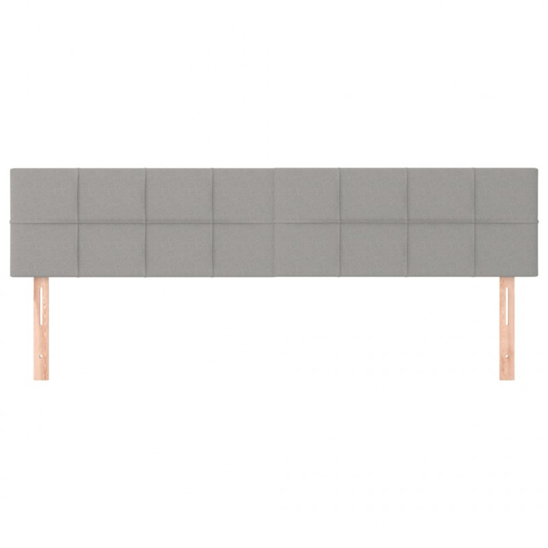 Zagłówki do łóżka, 2 szt., jasnoszary, 100x5x78/88 cm, tkanina