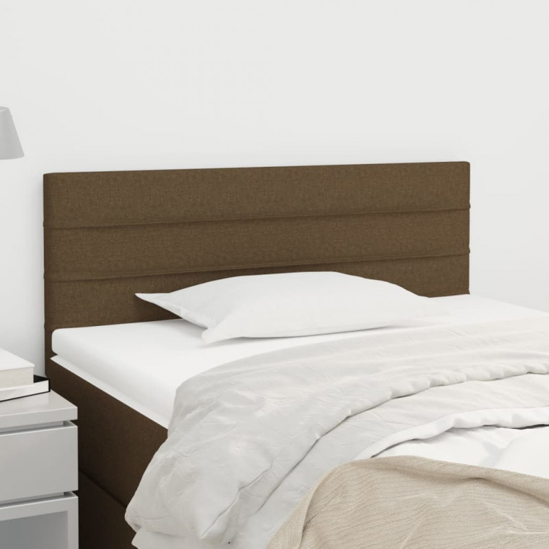 Zagłówek do łóżka, ciemnobrązowy, 90x5x78/88 cm, tkanina