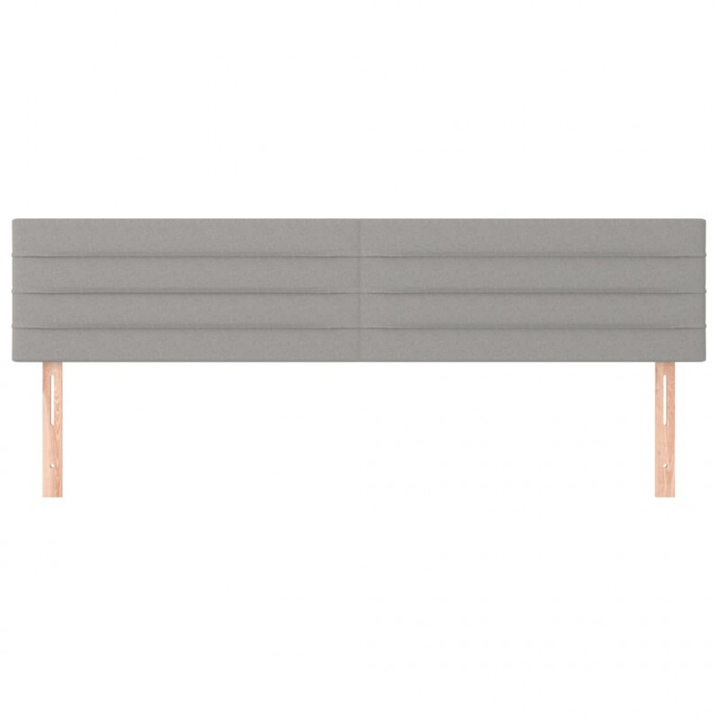 Zagłówki do łóżka, 2 szt., jasnoszary, 100x5x78/88 cm, tkanina
