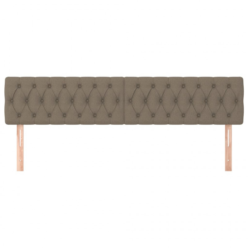 Zagłówki do łóżka, 2 szt., taupe, 90x7x78/88 cm, tkanina