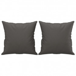 Poduszki ozdobne, 2 szt., szary, 40x40 cm, sztuczna skóra
