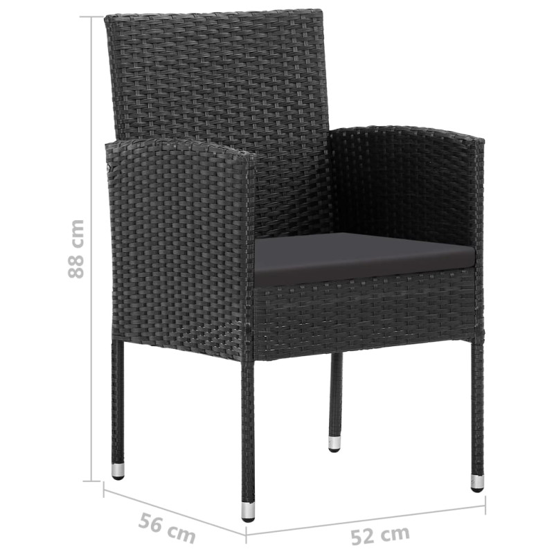 9-częściowy zestaw mebli ogrodowych, czarny