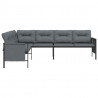 Ogrodowa sofa narożna, antracytowa, stal i textilene