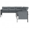 Ogrodowa sofa narożna, antracytowa, stal i textilene