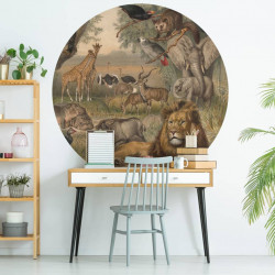 WallArt Okrągła fototapeta Animals of Africa, 142,5 cm