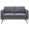 Sofa 2-osobowa, materiałowa, ciemnoszara