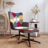 Fotel z podnóżkiem, patchwork, obity tkaniną