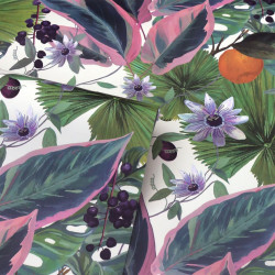 DUTCH WALLCOVERINGS Tapeta Passion Flower, biało-zielona