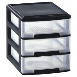 Curver Organizer z szufladkami Babel, A4, 3x5 L, czarno-przezroczysty