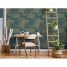 DUTCH WALLCOVERINGS Tapeta Tropical, ciemnoniebiesko-złota