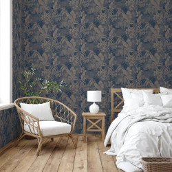 DUTCH WALLCOVERINGS Tapeta Joelle, srebrno-niebieska