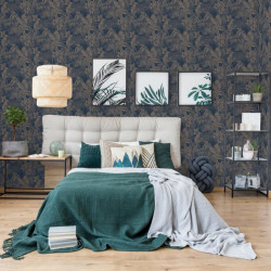 DUTCH WALLCOVERINGS Tapeta Joelle, srebrno-niebieska