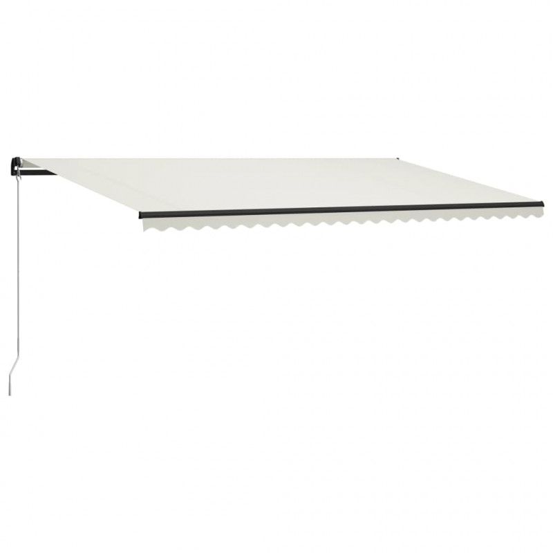 Ręcznie zwijana markiza z LED, 600 x 300 cm, kremowa