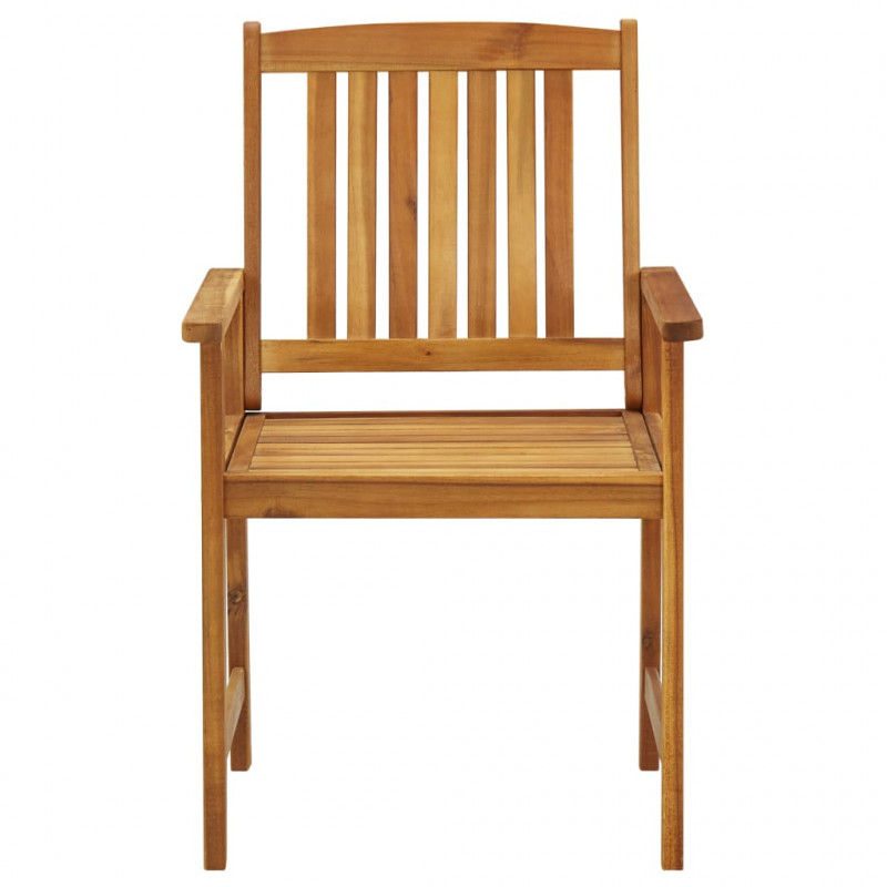 Krzesła reżyserskie z poduszkami, 4 szt., lite drewno akacjowe