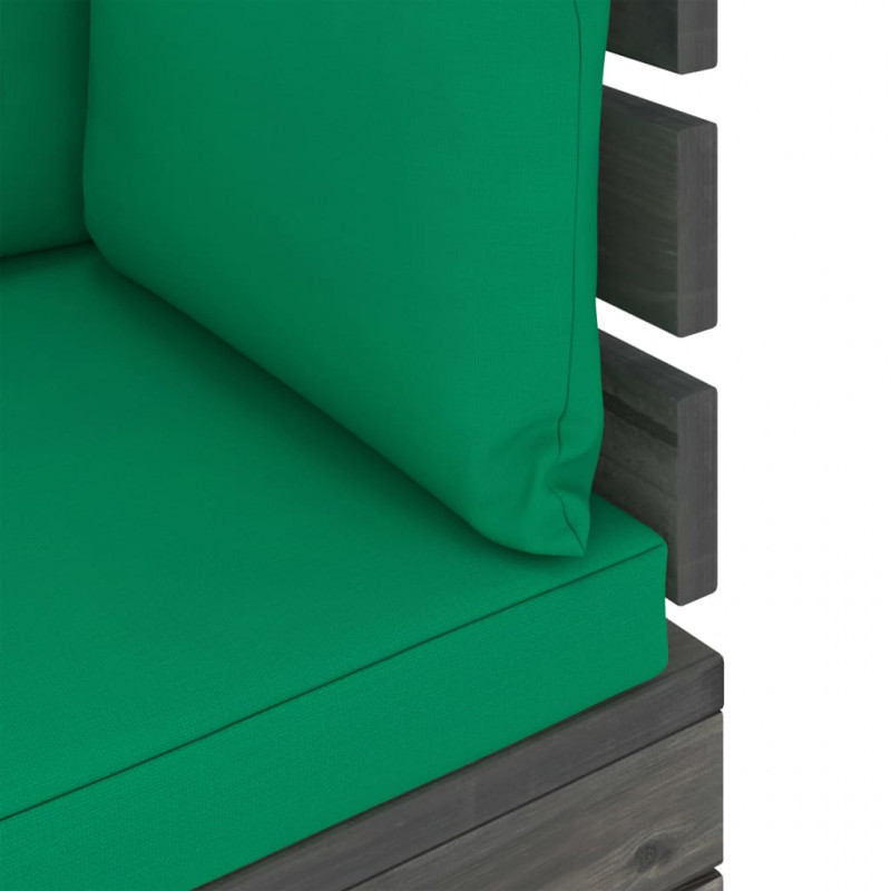 Ogrodowa sofa narożna z palet, z poduszkami, drewno sosnowe