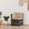 Ogrodowa sofa narożna z palet, z poduszkami, drewno sosnowe