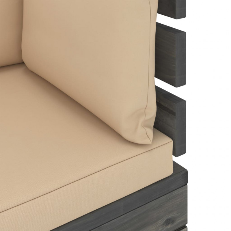 Ogrodowa sofa narożna z palet, z poduszkami, drewno sosnowe
