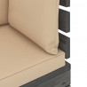 Ogrodowa sofa narożna z palet, z poduszkami, drewno sosnowe