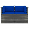 Ogrodowa sofa 2-osobowa z palet, z poduszkami, drewno sosnowe