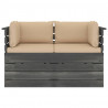 Ogrodowa sofa 2-osobowa z palet, z poduszkami, drewno sosnowe