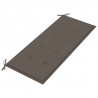Ławka Batavia z poduszką taupe, 120 cm, lite drewno tekowe