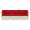 Ogrodowa sofa 3-osobowa z palet, z poduszkami, drewno świerkowe